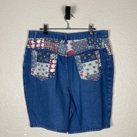 Vintage Americana, patchwork denim shorts - Picture 2 of 5